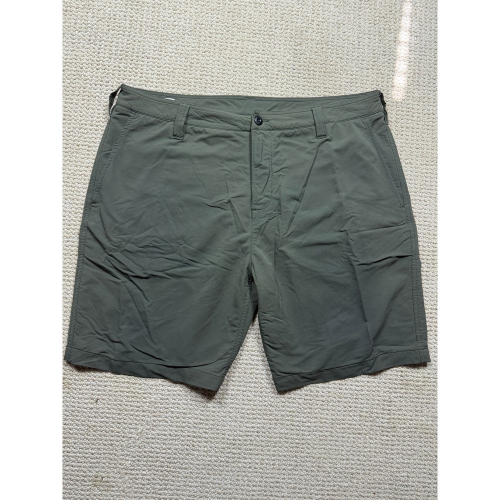 American Giant Mens Olive Green Performance Shorts 36W 9L Made in USA